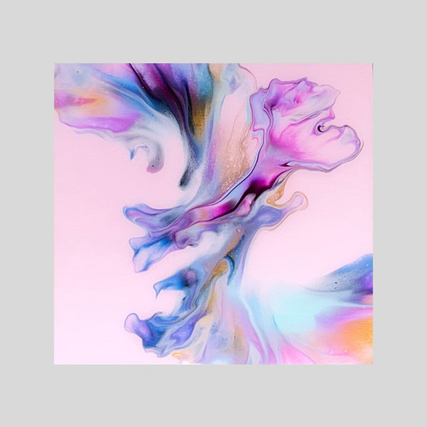 Pink Swirls 2, 6" x 6" Painting Wendy Mataija