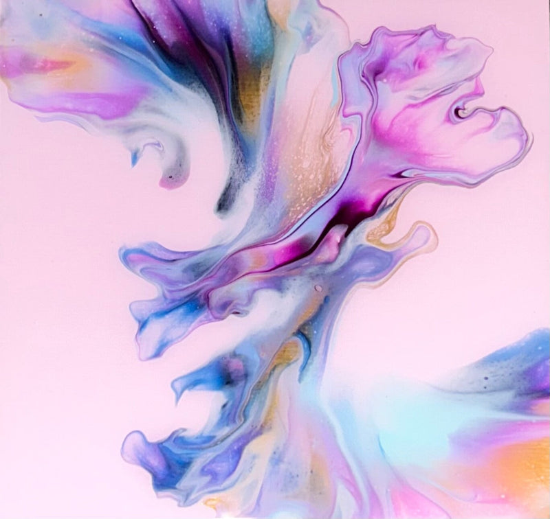 Pink Swirls 2, 6" x 6" Painting Wendy Mataija