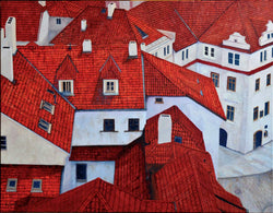 Rooftops III, 30" x 40" Painting C. Loeb