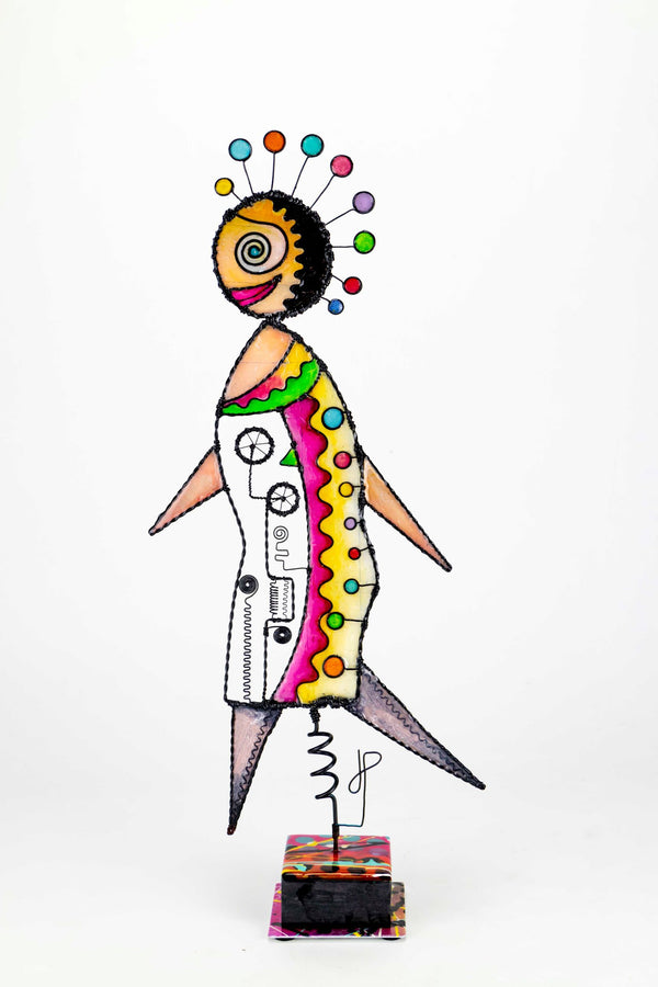 SHE’S WALKING – LOVE THE STOCKINGS, 20 x 9.5 x 3.5 Inches Sculpture J. Paterson