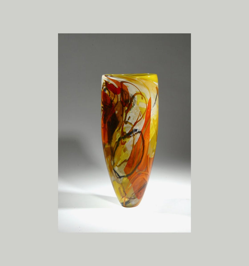 Tall Shard Vase In Yellow/Orange Sculpture Susan Rankin