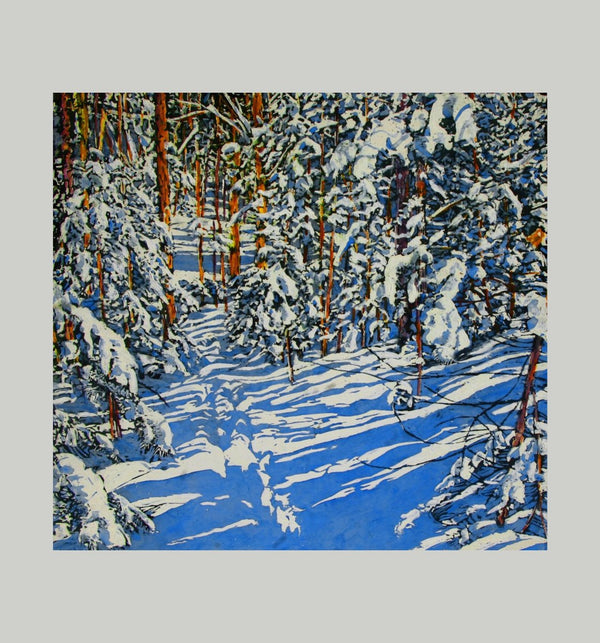 Trail Thru Pines, 27" x 27 Painting M. Zarowsky