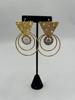 Triangle earrings with hoops Merchandise Leyla Kashani