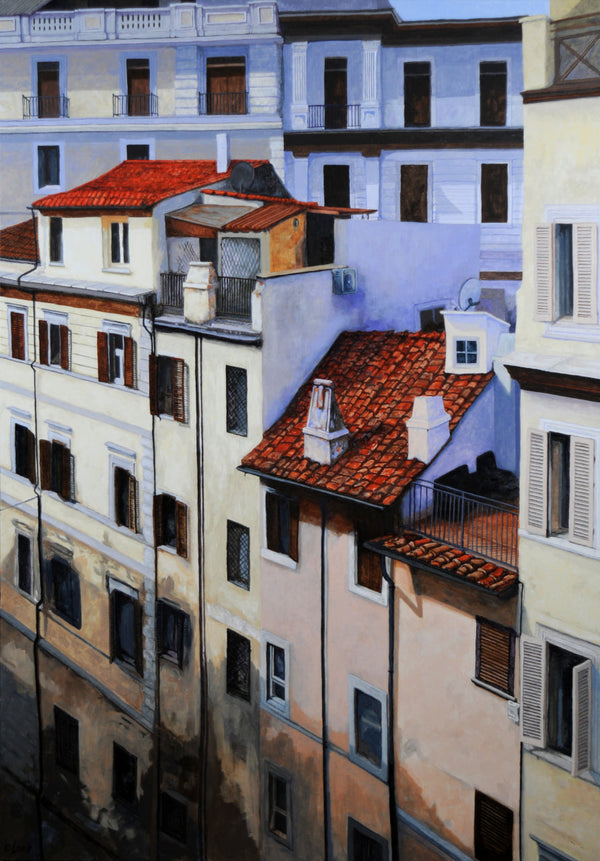 Via Francesco Crispi (Rome), 60" x 40" Painting Carol Loeb