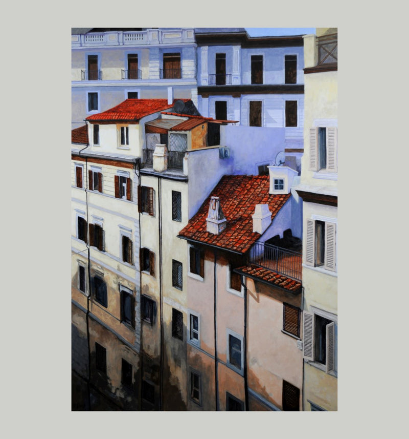 Via Francesco Crispi (Rome), 60" x 40" Painting Carol Loeb