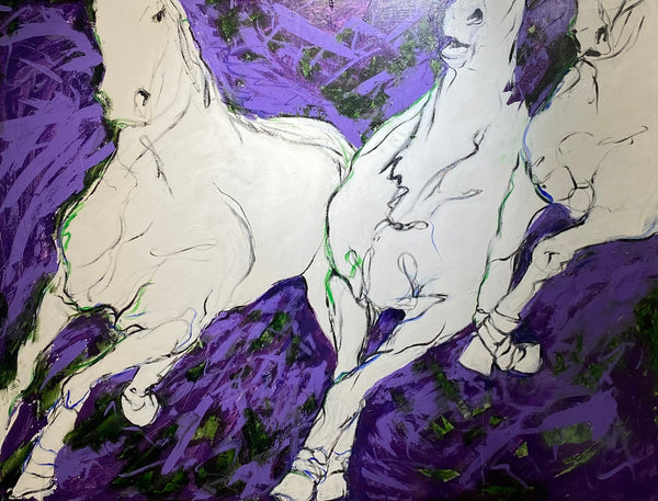 Wild Horses, 54" x 42" Painting Sandy Potter