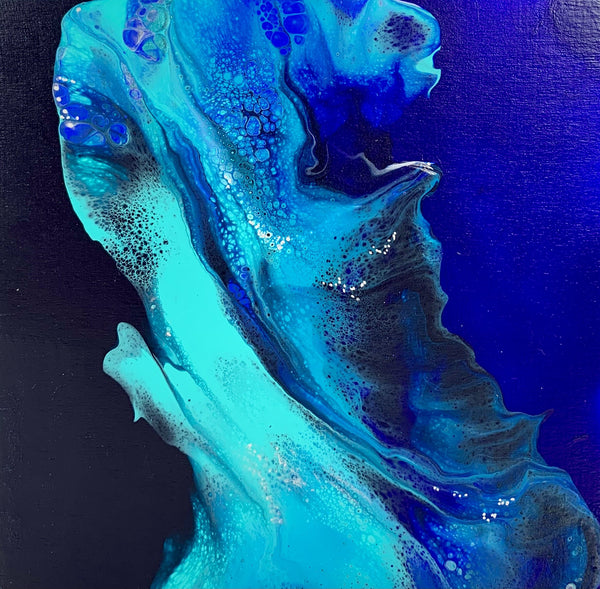 Wings Reflective of Turquoise, 6" x 6" Painting W. Mataija